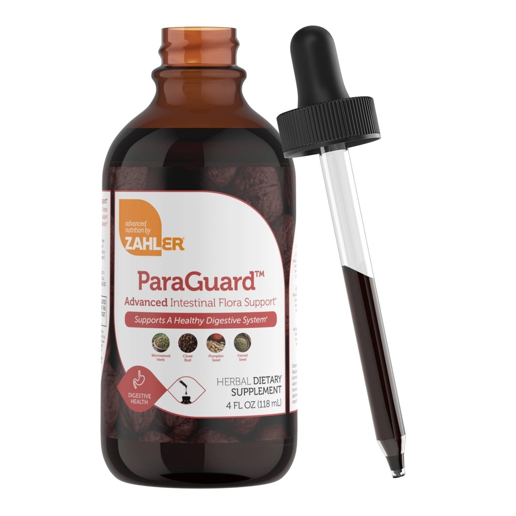 Zahler - ParaGuard Liquid Drops - Gut Health Supplement - Formula memiliki Wormwood, Bulb Bajing, Benih Pumpkin, Clove & More - Dukungan Alam bagi Manusia - Disahkan Kosher (4 Oz) (4 oz., Drop)