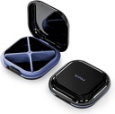 Kasus Pill Kecil, Kotak Pill Travel, Portable Pill Organizer, Kontainer Pill untuk Pocket 4 Kompartemen, Obat-obatan Travel Dagang Harian Hoder untuk Obat Vitamin (Hitam)