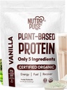 Vegan Powder Organik Protein - Vanilla Flavor, Plant-Based, Gluten- Free, Non-GMO, 20g Protein Per Serving, Ideal untuk Smoothies, Shakes, Baking, Cooking (1 Pack, 20 Pelayan)