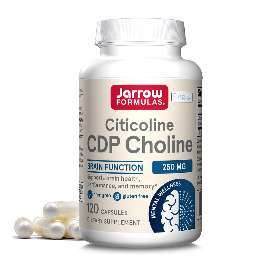 Jarrow Formula CDP CDP 250 MG, CDP Chooline Supplemen Kesehatan Otak, Performance and Memory, 120 Capsules, Hingga 120 Hari Supply
