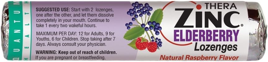 Thera Zinc Elderberry Lozenges, 14 Cacah (Paket 12)