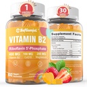 Vitamin B2 Gummies 124; Riboflavin 400mg with Magnesium & CoQ10 for Migraine Relief & Headache Relief 124; Sugar Free, Vegan, Strawberry Flavor, 60 Count