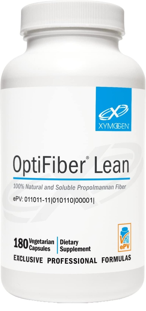 XYMOGEN OptiFiber Lean, Pil Perabot Harian - 100% Servis Soluble Propolmannan Fiber - Dukung Ditrable, Satiety & Regularitas - Servis Sebagai Prebiotik (120 Capsules)