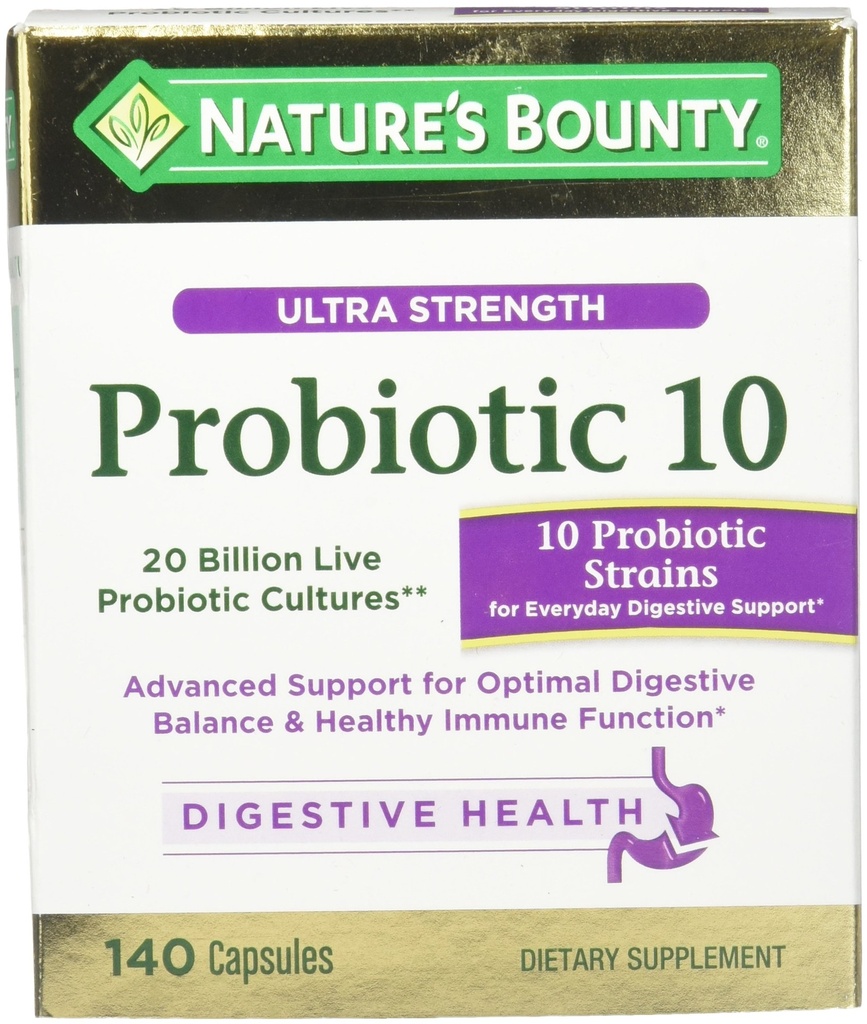 Nature 's Bounty Ultra Strength Probiotic 10, 140 Capsules