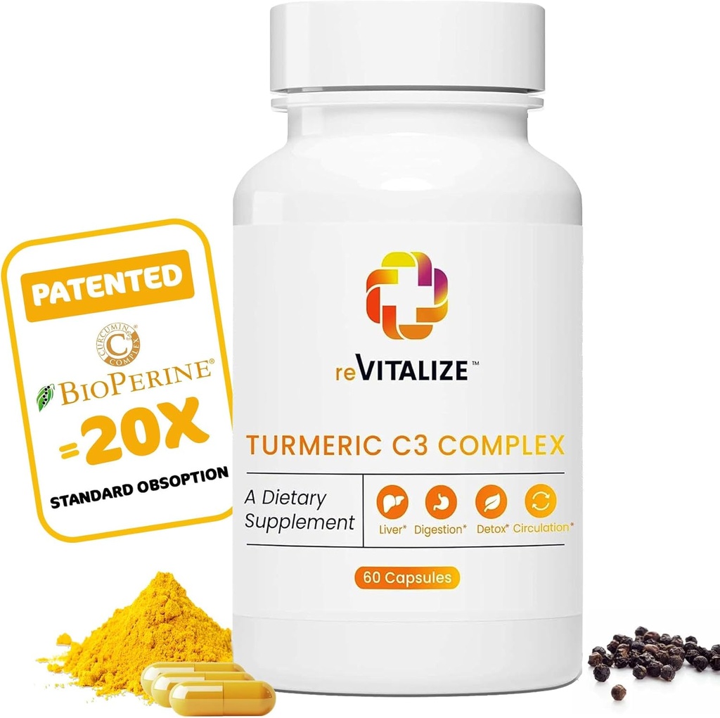 Turmeric Curcumin Supplement 60 Servis - Support Gabungan Kesehatan 124; BioPerine Black Pepper Extract with 500mg Capsules, Curcuminoid 475mg 124; Helling Liver Fungsi, Dibuffic & Better Absorpsi
