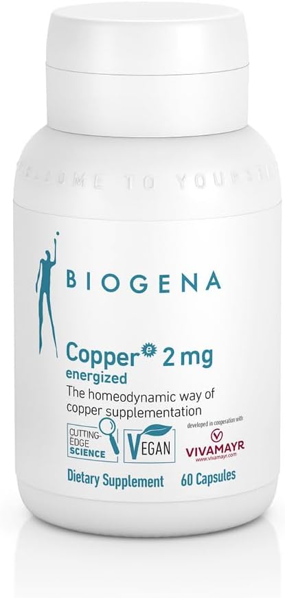 Biogena Copper 2 mg Energized - di The Easily Absorbed and Well Tollated Citrate Form - 60 Capsules