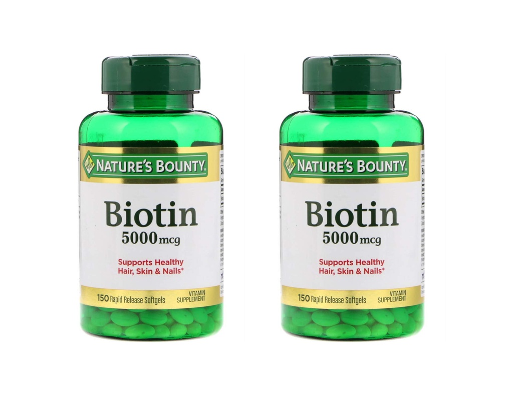 Set dari 2 Nature 's Bounty ® Biotin 5000 mcg, 150 Softgels
