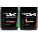 PRE JYM 30 Black Cherry & Post JYM Rainbow Sherbert Post-Workout 30 Hamba Muscle Recovery Drink