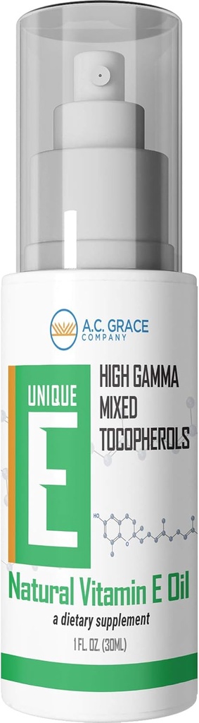 UNIQUE E A.C. Grace Company, Campuran Tocopherol Konsentrasi Liquid, 1 fl oz (30 ml)