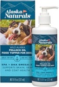 Sustainable Wild Alaska Oil for Dogs Skin and Coat - EPA + DHA Omega 3 Oil - Fatty Acids Dog Supplemen - Dukung Fur Coat and Brain Health - Natural Liquid Food Topper for Pets - 8 oz. Pompa