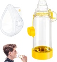 Handheld Inhaler Spacer for Infants, Children, and Adults - Antistatic - Portable Design for Home, School, and Travel - Soft Silicone Mask - Nesti OTC Spacer - Easy to Clean (Yellow Adult)