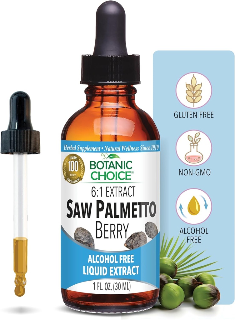 Botanic Choice Saw Palmetto Berry Extract Free Liquid, 1 Fluid Ounce