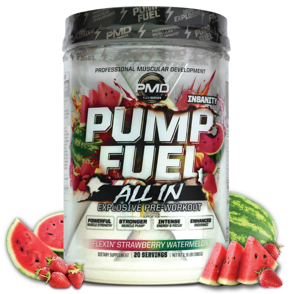 PMD Sports Pump Fuel All in Insanity, Ultimate Pre Workout & Muscle Energy, Endurance