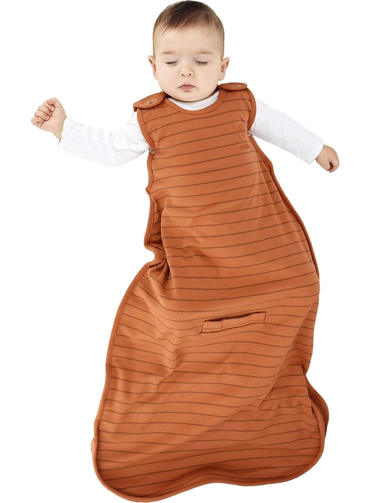 Woolino Merino Wool dan Oranic Cotton Ultimate Sleep Sack - 4 Season - Two-Way Zipper Adjustable Sleeping Bag - Universal Ukuran Sleep Sack untuk Bayi (2-24 Bulan) - Rust