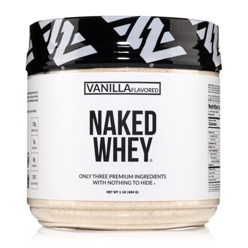 NUSYlla Whey Protein 1Lb, hanya 3 Ingregents, Semua Bubuk Protein Wheny Fed Natural + Vanilla + Cogar- GMO-Free, Soy Free, Gluten Free.