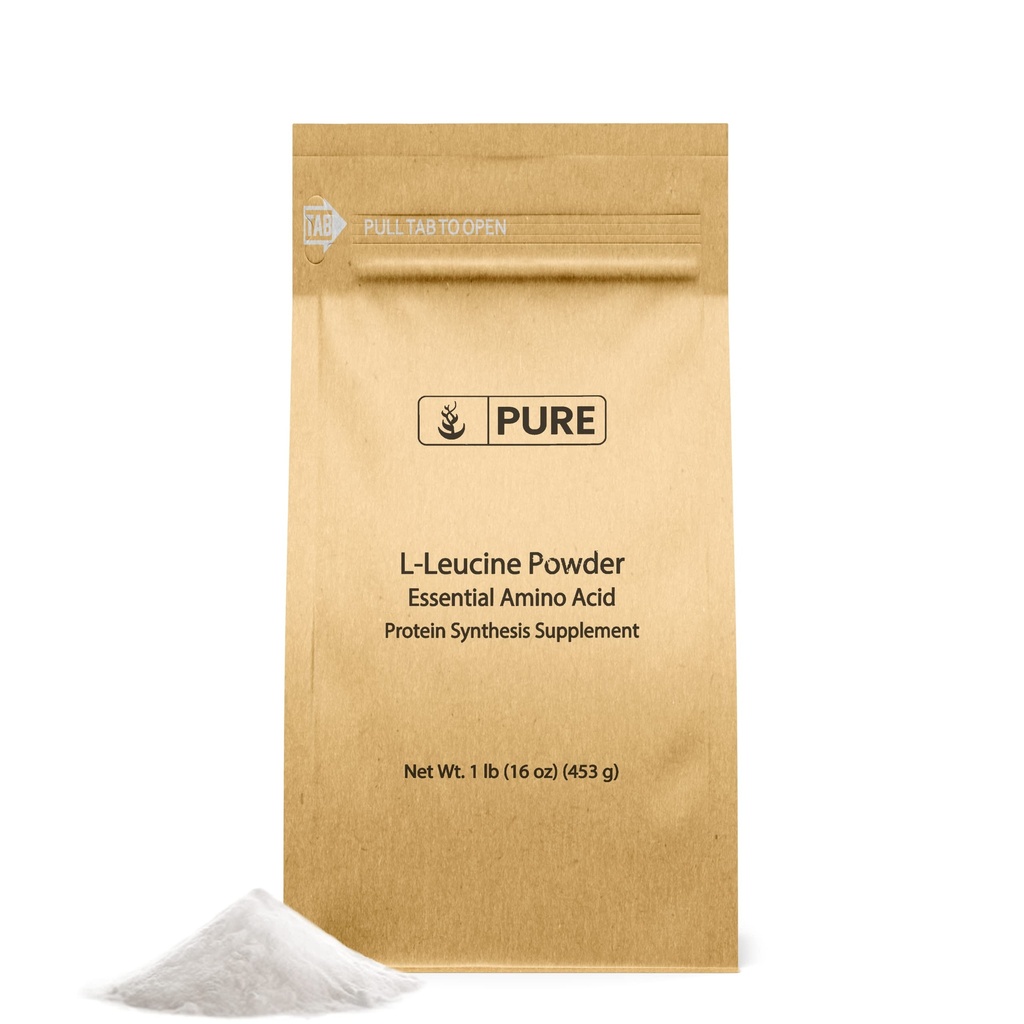 Murni Ingrediens Asli L- Leucine (1lb) Powder, Escular Amino Tambahan, Buruh-Verified