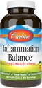 Carlson - Inflammation Balanced Omega-3 & Omega- 6 Rasio, with D3, Norwegia, Wild- Caught Fish Oil Suplemen dengan Fatty Acids, Sumpably Sourded Fish Oil Capsules, 180 Softgels