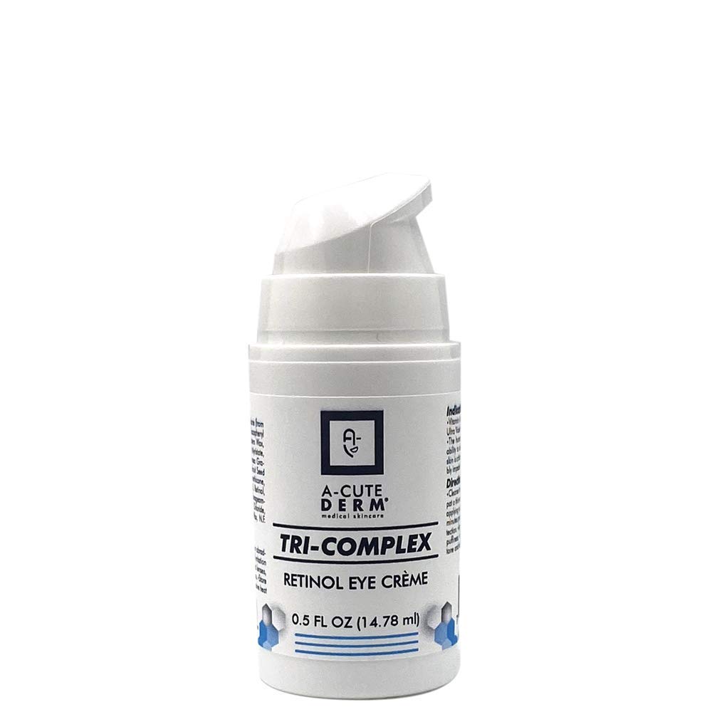 A-Cute Derm Tri- Kompleks Retinol Eye Crème - Hydrating Eye Cream dengan Retinol, Vitamin C & E - Membantu Smooth the Appleks of Fine Lines - 0.5 oz