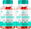 (2 Paket) Harmony Glow Gummies, Harmony Glow Hemp Gummies, Harmony Glow Suplemen, HarmonyGlow Hemp Gummies, Harmony Glow Multivitamin Gummys, 60 Gummi selama 2 Bulan