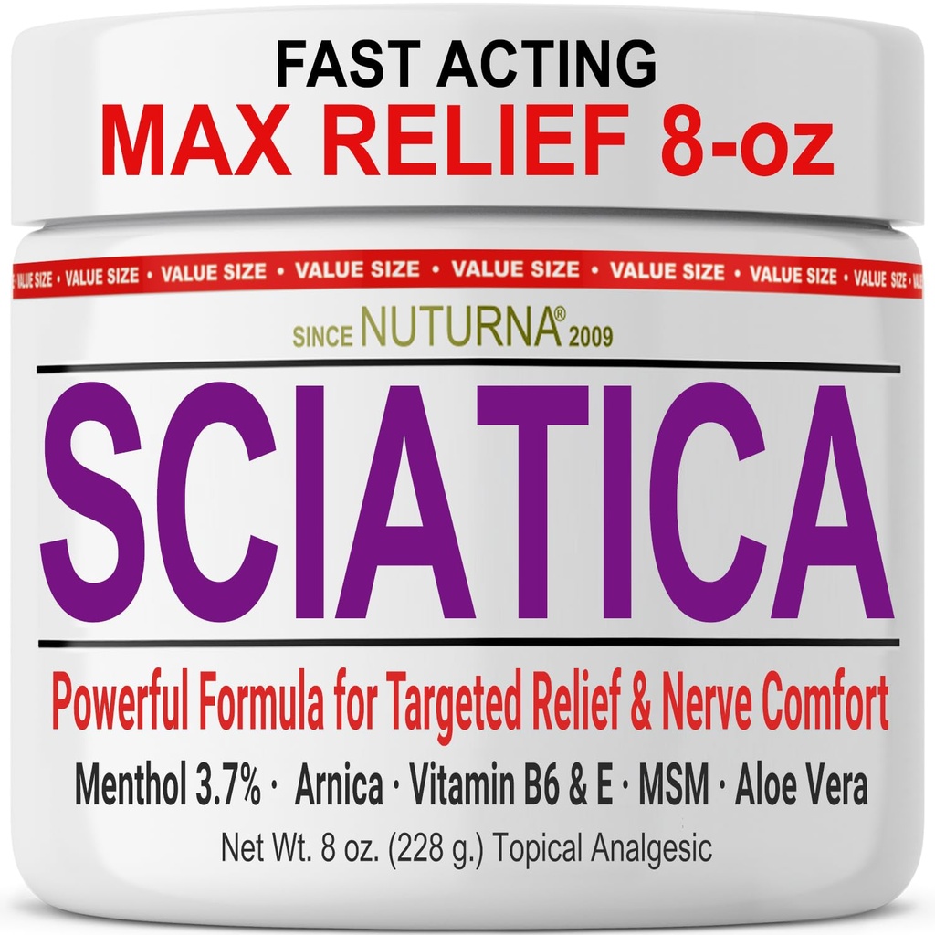 Sciatica Nerve Cream - Maximum Power Comfort Cream for Feet, Hands, Legs, Toes, Back