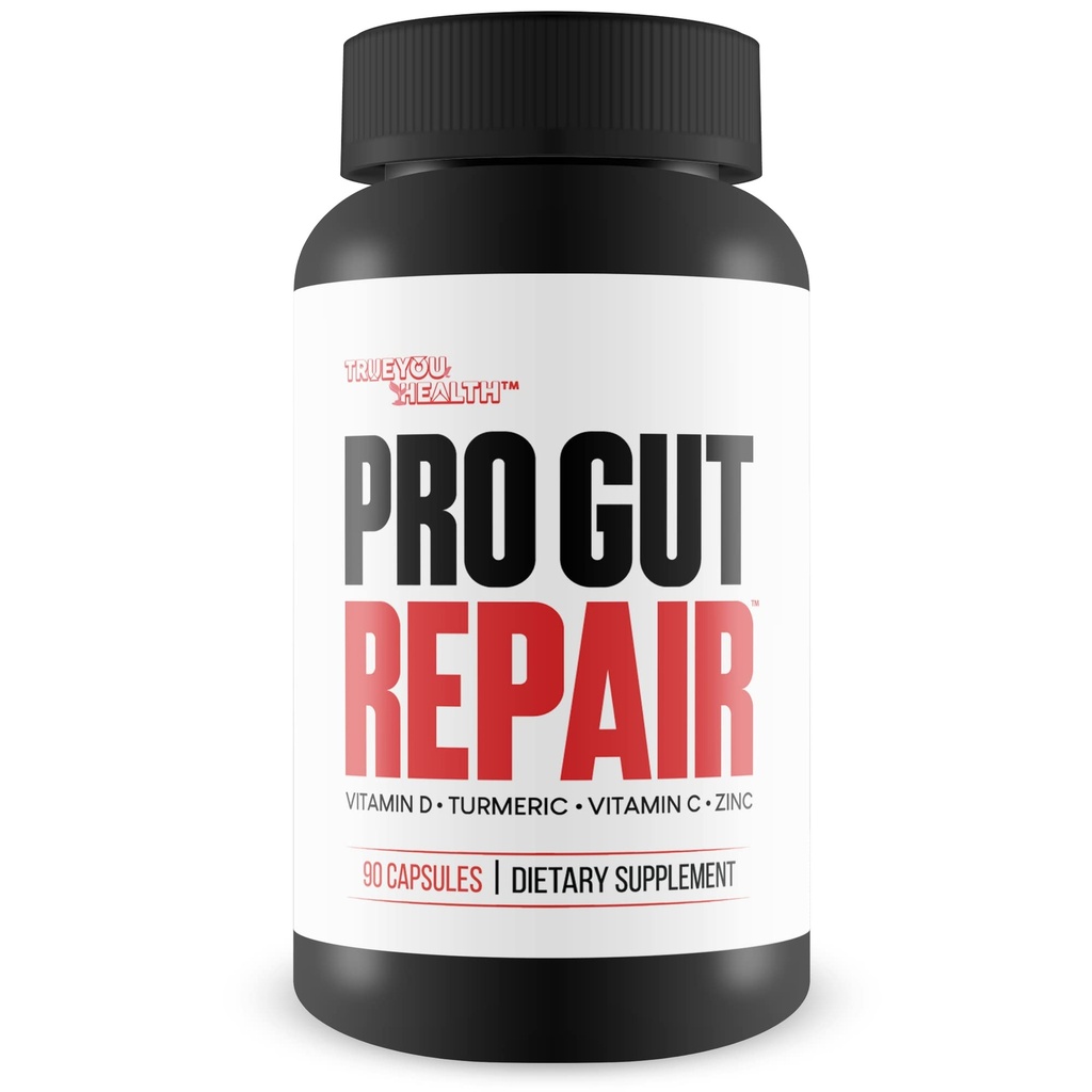Pro Gut Repair - Reparts Leaky Gut Support - High Fiber Natural Formula w / Vitamin C & Vitamin D - Turmeric - Zinc Gut Lining Reparts Support - Provive Digetical Health