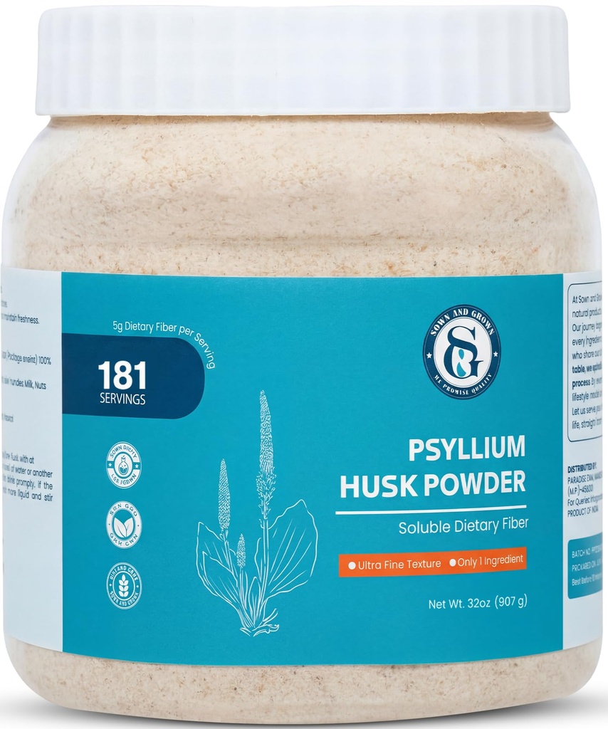 Psyllium Husk powder-2lb, 32oz 126; Easy Mixing Dietary Fiber 126; Cleanse Your Digetical System 126; Finely Ground Powder 124; Ideal for Keto Baking 124; None-GMO