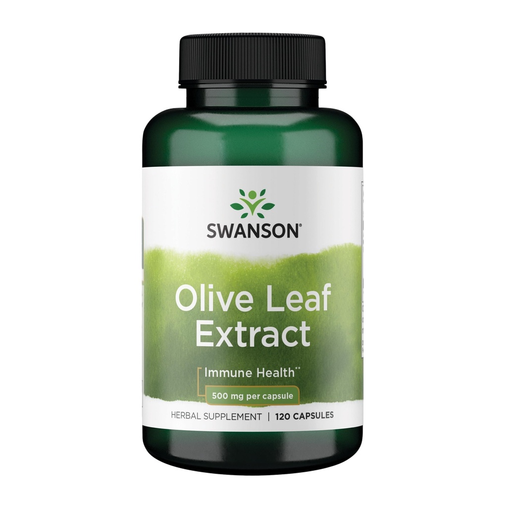 Swanson Olive Leaf Extract Capsules dengan 20% Oleuropein - Menyediakan dukungan Imune, Promotes Cardiovascular System Health Healthy Tekanan - (120 Capsules, 500mg Masing-masing)