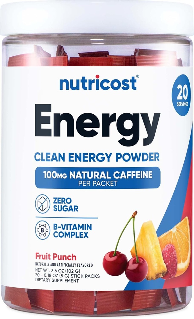Kompleks Energi Nukloss (20 Pelayan) Fruit Punch Flavored - Gluten- Free + Non-GMO