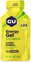 GU Energy Original Olahraga Nutrition Energy Gel, Vegan, Gluten-Free, Kosher, and Dairy-the Go Energy for any Workout, 24- Count, Lemon Sublime