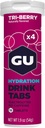 GU Energy Hydration Electrolite Drink Tablet, Enhanced Endurance Sports Drink for Running, Cycling, Triathlon, 4 - Count (48 pelayan), Tri- Berry