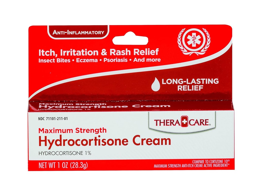 Thera Care Hydrocortisone Cream 124; Maximum Strength OTC 124; Itch Irritation dan Rash Relief 124; 1 oz