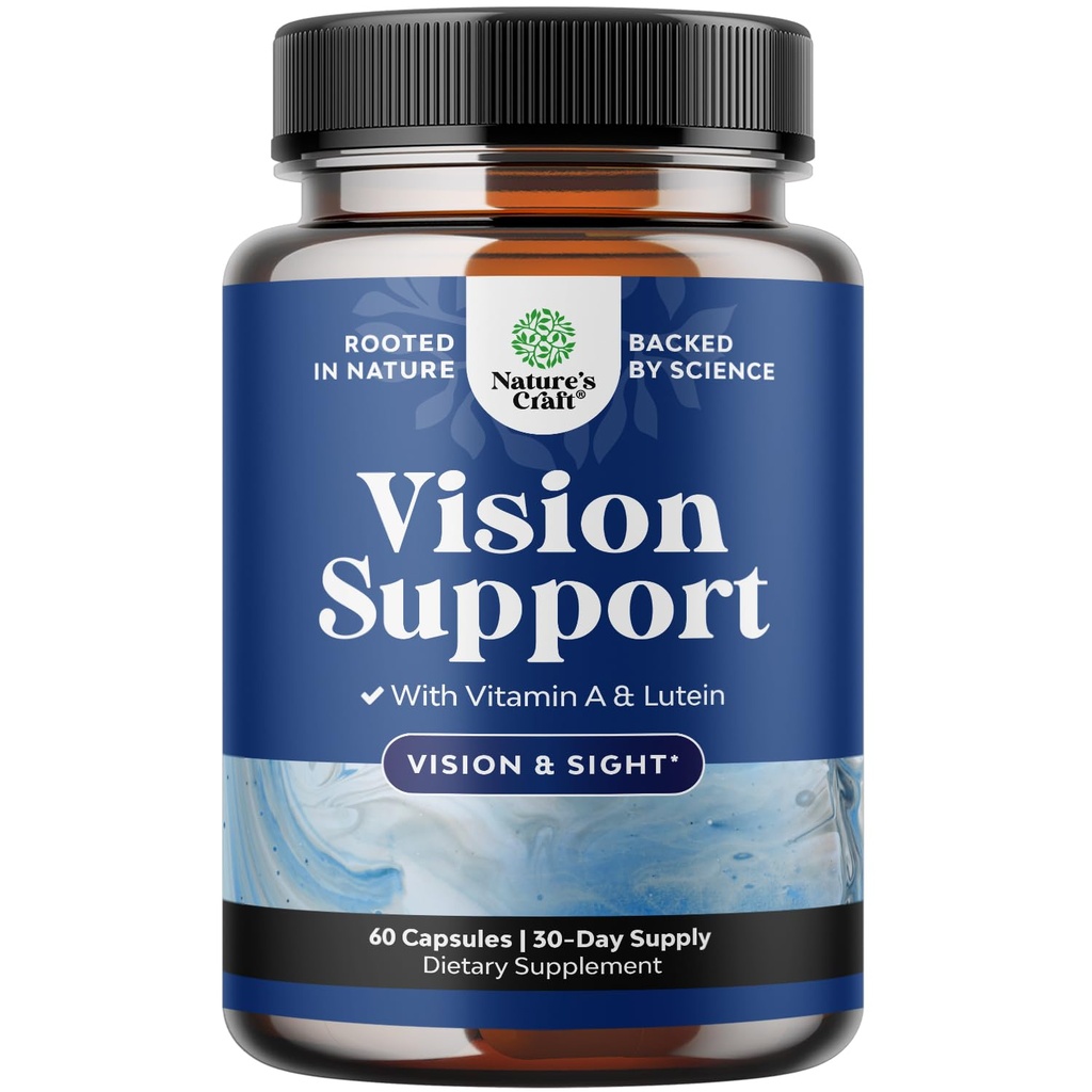 Tambahan Kesehatan Mata Lengkap untuk Dewasa - Lutein 20mg Per Serving Eye Vitamin untuk Tekanan Mata Kering Vision dan Blue Light Protection - Pertumbuhan dengan Beta Carotene Eyes