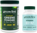 Hijau Pertama - Mint - 30 Servis - Sayur Saus Superfood, 49 Superfood, 15 + Organic Fruit & Vegetable, Dairy Free, Vegan & Non- GMO - 9.86 oz dan D3 + K2 Vitamin, 60 Vegetable Capsules