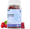 Magnesium Glycinate Gummies 400mg, Suplemen Glycinate Gula Bebas Magnesium, Muscle, Bone Support - 60 Organik Gummies