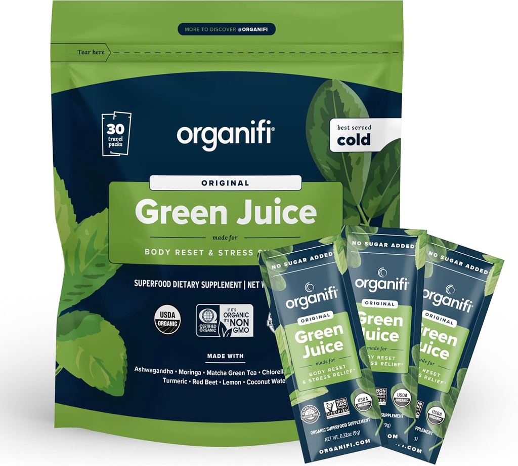 FOB: GO Packs - Green Juice - Organic Superfood Suplement Powder - 30 Travel Packs