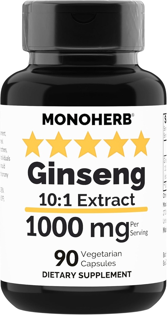 MONOHERB Ginseng Ekstrak 1000 mg - 90 Vegetarian Capsules