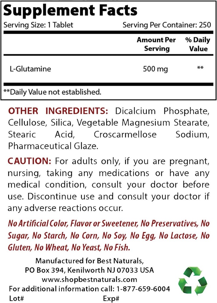 Terbaik L- Glutamine 500 mg & L- Citrulline 1.500 mg