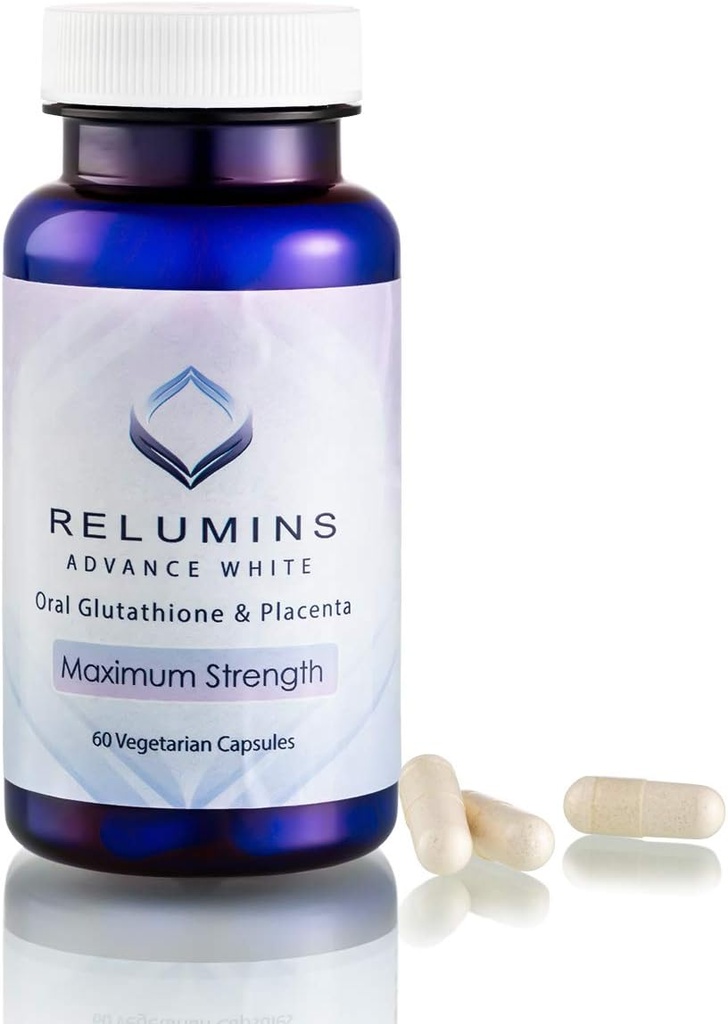 Relokasi Lanjutan Glutathione Putih Kapsul - Max Power Suplemen dengan ALA, Plasenta, Rose HIPS & Vitamin C - Pendukung Kolektor & Muda Skin, Dibuat di USA - 60 Caps