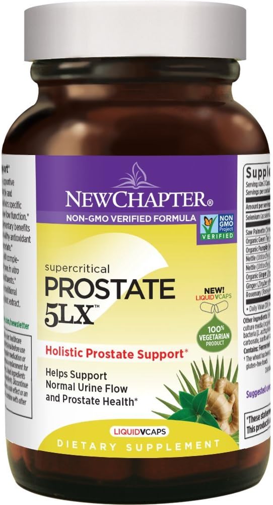 New Chapter Prostate 5LX Suplement with Saw Palmetto Plus Selenium Vegetarian Capsule, 180 Count