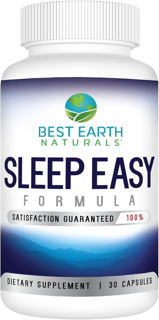 Best Earth Companals Sleep Easy Suplemen dengan L-Theanine, GABA, 5-HTP dan Lebih dari 30 Count