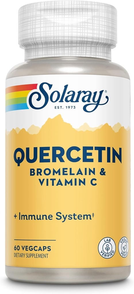 SOLARAY Quercetin, Bromelain & Vitamin C, 60 Veval Caps