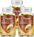Ubiquinol CoQ10 600 MG Softgels dengan Omega-3 & Shilajit & PQQ, Advanced Dual Delivery - Q10, Aktif CoQ10 Ubiquinol Supplemen, Antioksidant, Heart, Brain & Energy, 180 Servis