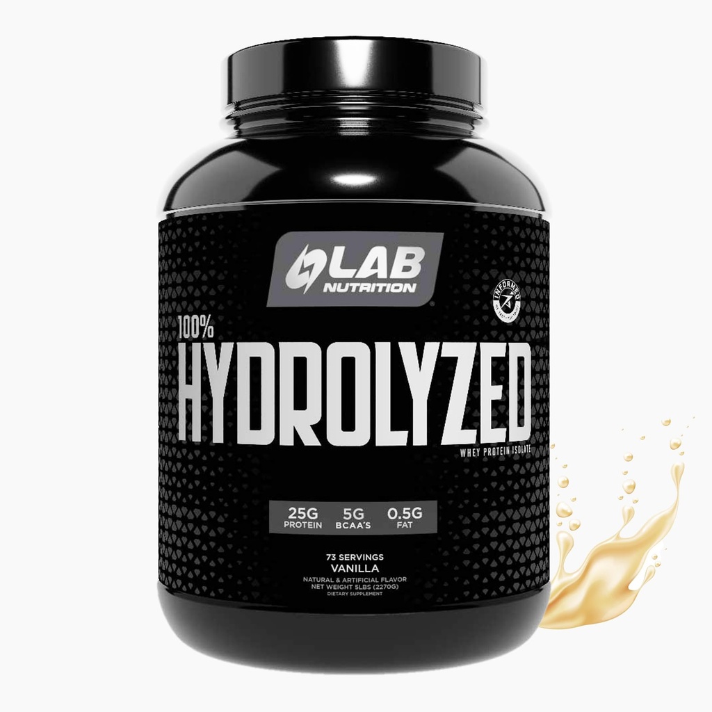 100% menderita hidrolyzed Whey Protein Isolasi (5 Pounds, Vanilla Flavor) 25gr of Protein, Build Muscle, Lean Muscle Growth, Easy Discull, Gluten Free, Laktosa Free, Fast Absorbing.