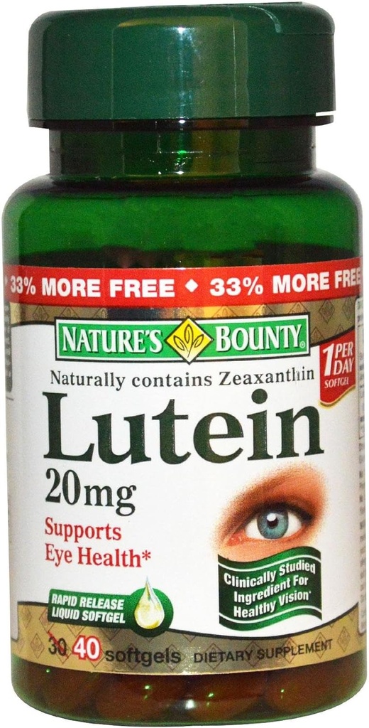 Nature 's Bounty Lutein 20mg, 40 Softgels (Paket 2)