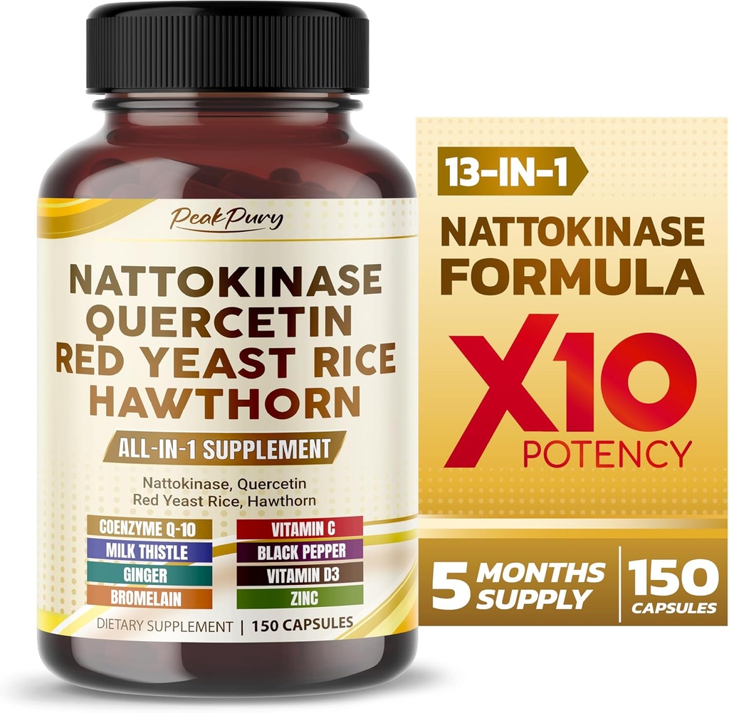 Nattokinase 5000FU Quercetin Red Yeast Rice Hawthorn