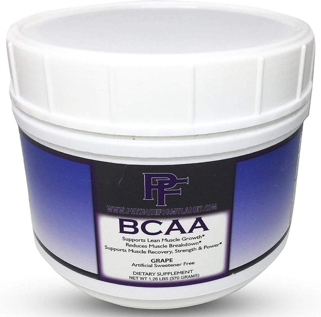 Physique Formula BCAA dengan Stevia All Natural Branched Chain Amino Acids Powder dengan Glutamine & Sweetened dengan Stevia. Caffeine & Sucralose Free Grape Flavor No Sugar