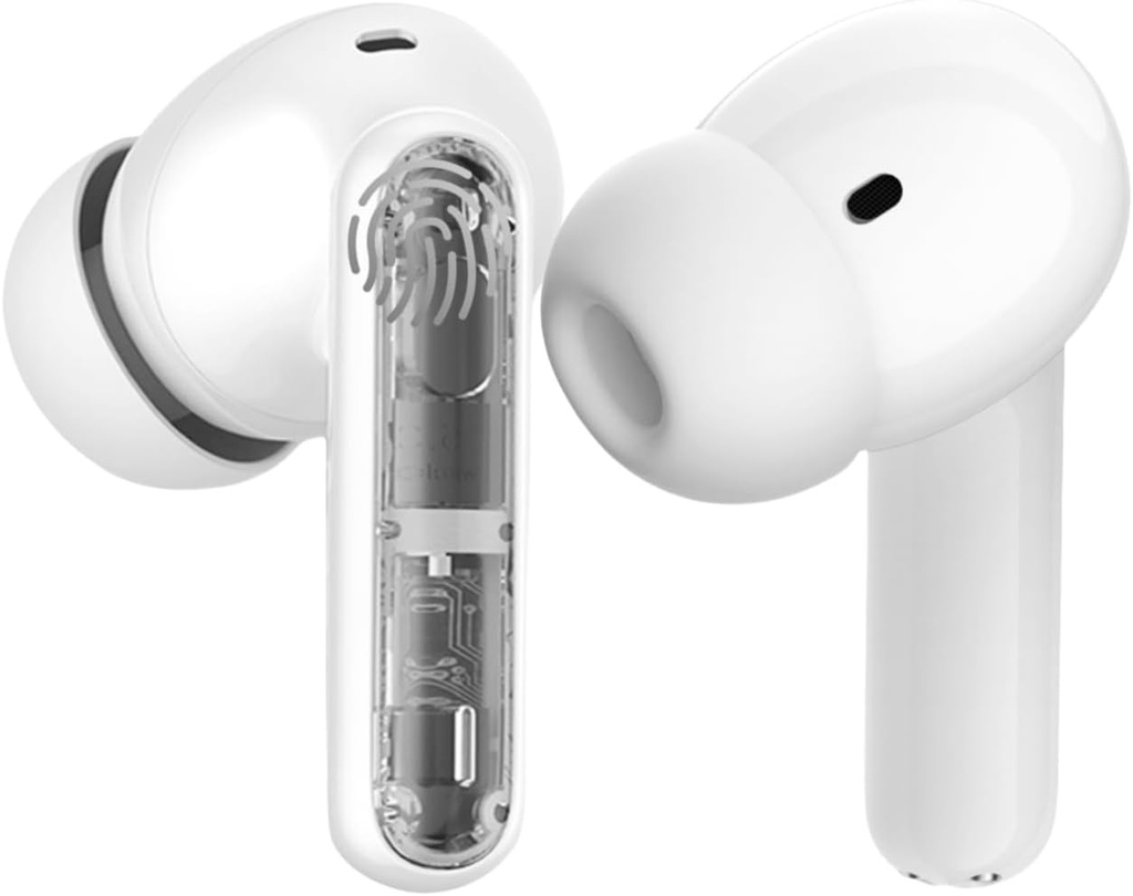 Earbuds nirkabel P1 PRO dengan Gaya Translucent, Headphone Bluetooth dengan Clear Call Mics, IPX7 Waterproof Ear Buds Deep Bass Weireless, 30H Compatible with Samsung TV Android iOS