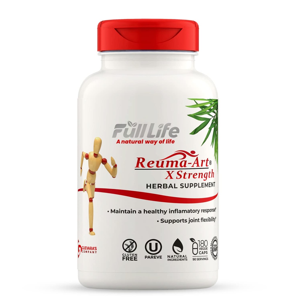 Full Life Reuma- Art X Kekuatan - 400 mg Herbal Suplemen - Supports Gabungan Fleksibilitas - 180 Veggie Kapsules
