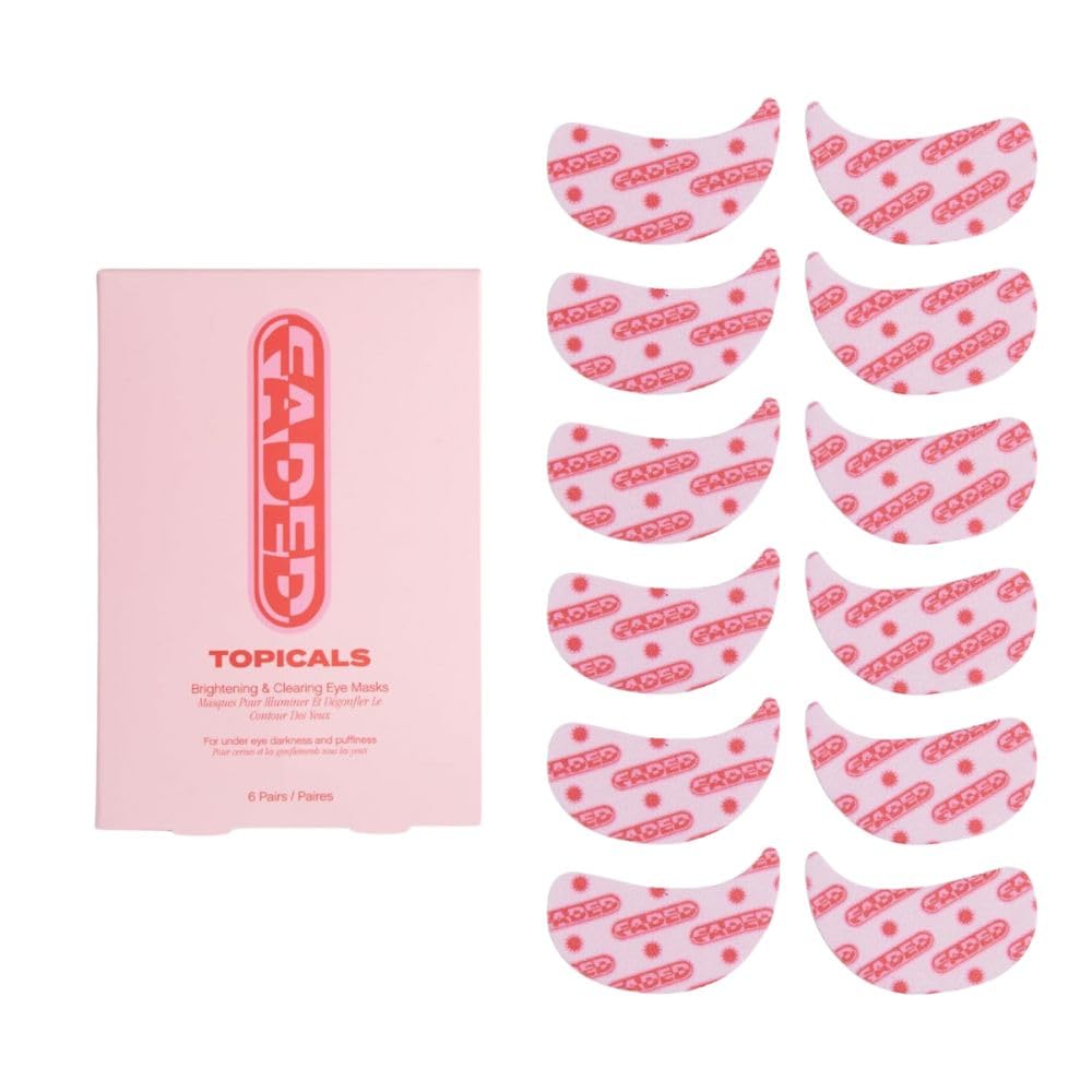 Topicals Faded Brightening Under Eye Masks 126; Revitalisasi Patch ke Depuff, Hydrate, dan menerangi 124; Diaminshes Lingkaran Gelap dan Fine Lines 124; Dibuat dengan Kojic Accid, Caffeine & Niacinamide