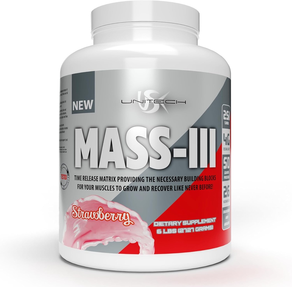 Unitech USK Mass Strawberry Powder 124; Absorbable Mass Gainlems Suplement